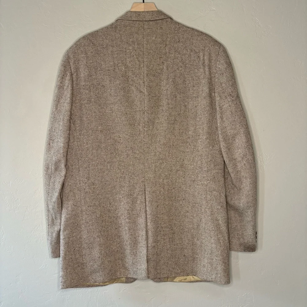 Farah Wool Herringbone Tweed Blazer 42L – Speckled Donegal Look